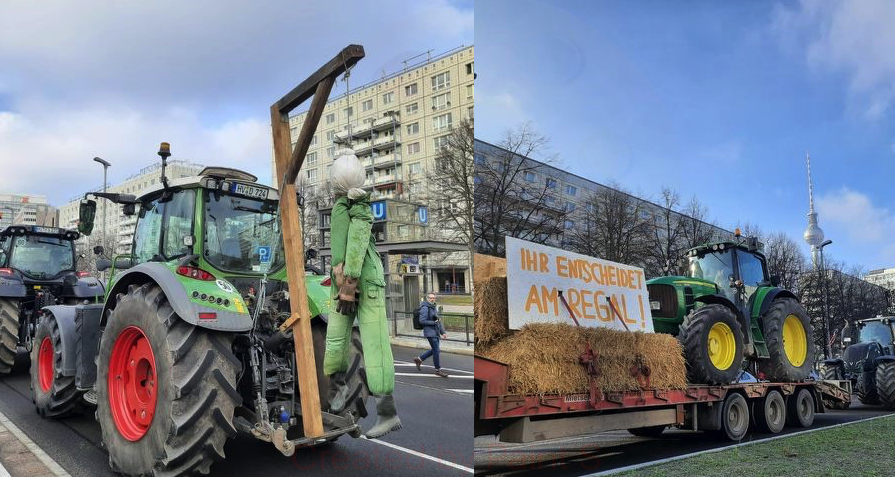 Ponad 200 ciągników w Berlinie. Niemieccy rolnicy protestują