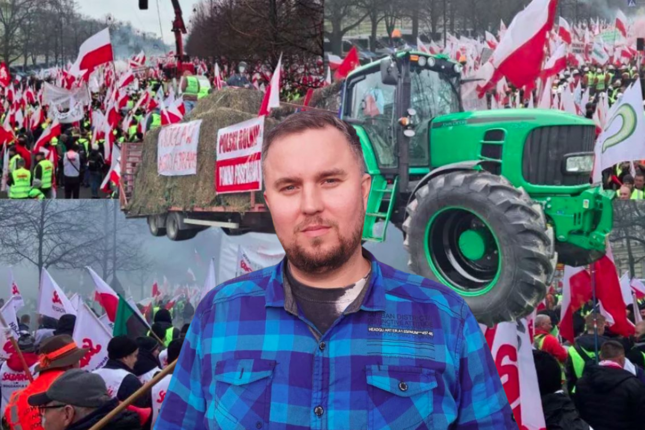 Damian Murawiec, zapowiada protest rolników.