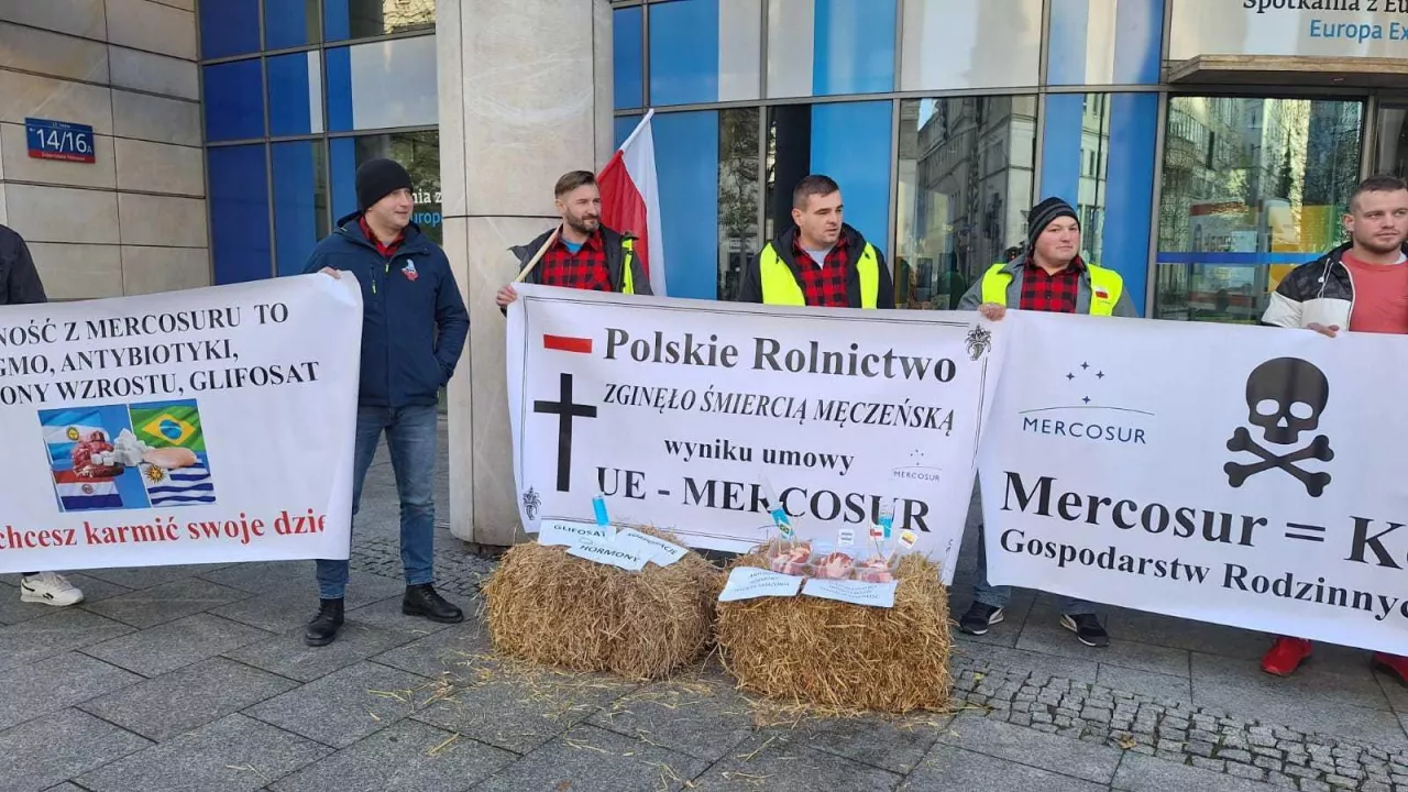 Protest rolników w Warszawie przeciwko Mercosur 2024