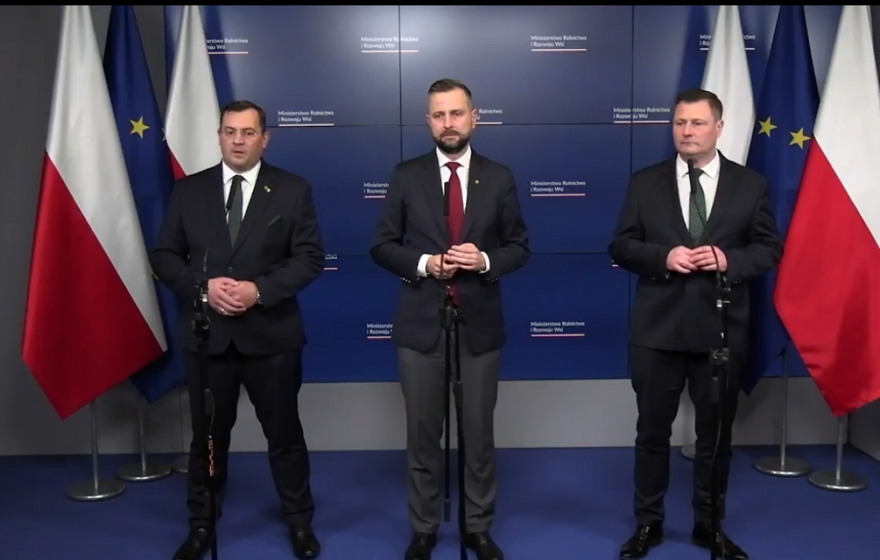 Stefan Krajewski, Władysław Kosiniak-Kamysz, Krzysztof Paszyk na konferencji nt. Mercosur