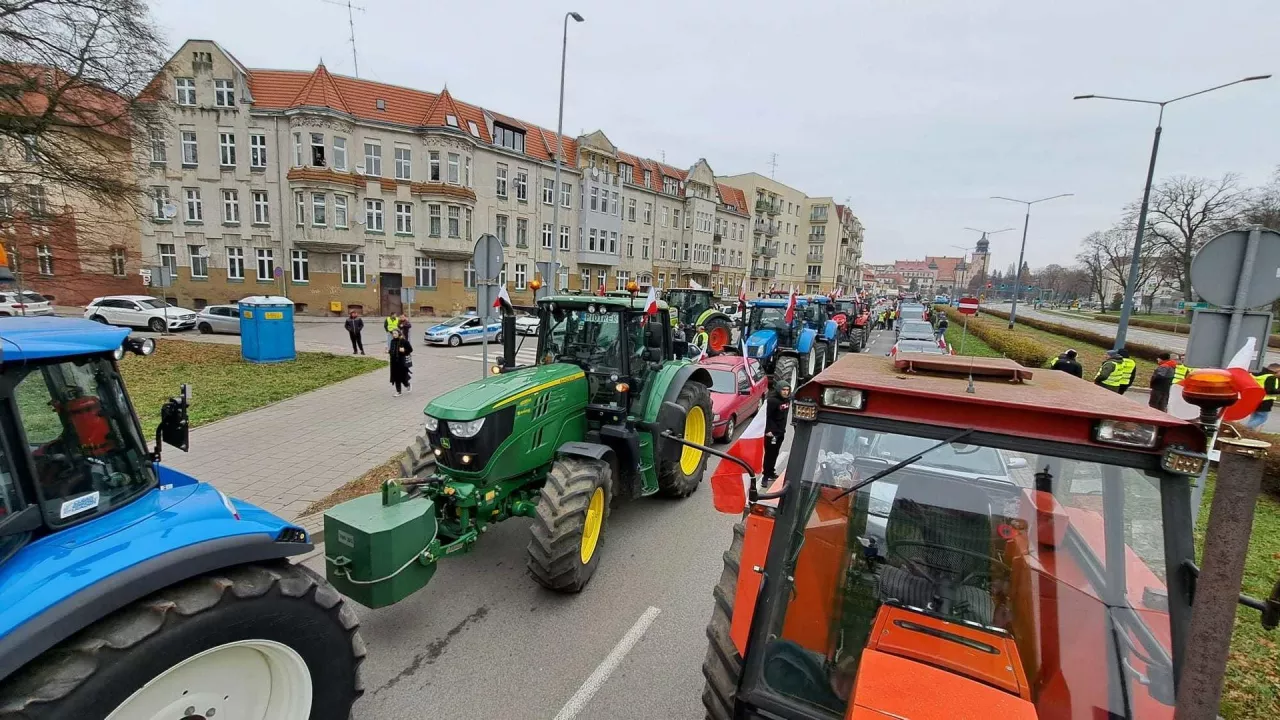 Protest rolników w Elblągu