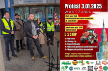 3 stycznia 2025 w Warszawie odbędzie się protest rolników. 