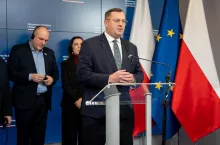 Wiceminister rolnictwa Stefan Krajewski podczas konferencji prasowej Ministerstwa Rolnictwa i Rozwoju Wsi, dotyczącej uproszczenia Wspólnej Polityki Rolnej i ochrony interesów polskich rolników