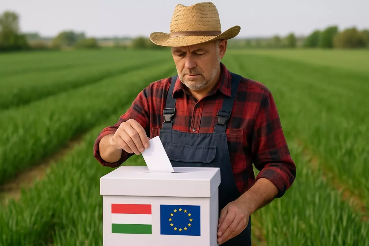 Węgierski rolnik oddaje głos w referendum dotyczącym planowanego przyjęcia Ukrainy do Unii Europejskiej. Głosowanie odbywa się korespondencyjnie i ma szczególne znaczenie dla rolnictwa, które może zostać dotknięte skutkami rozszerzenia Wspólnoty.