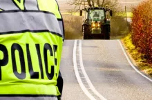 Kontrola policji, ciągnik rolniczy, wyposażenie