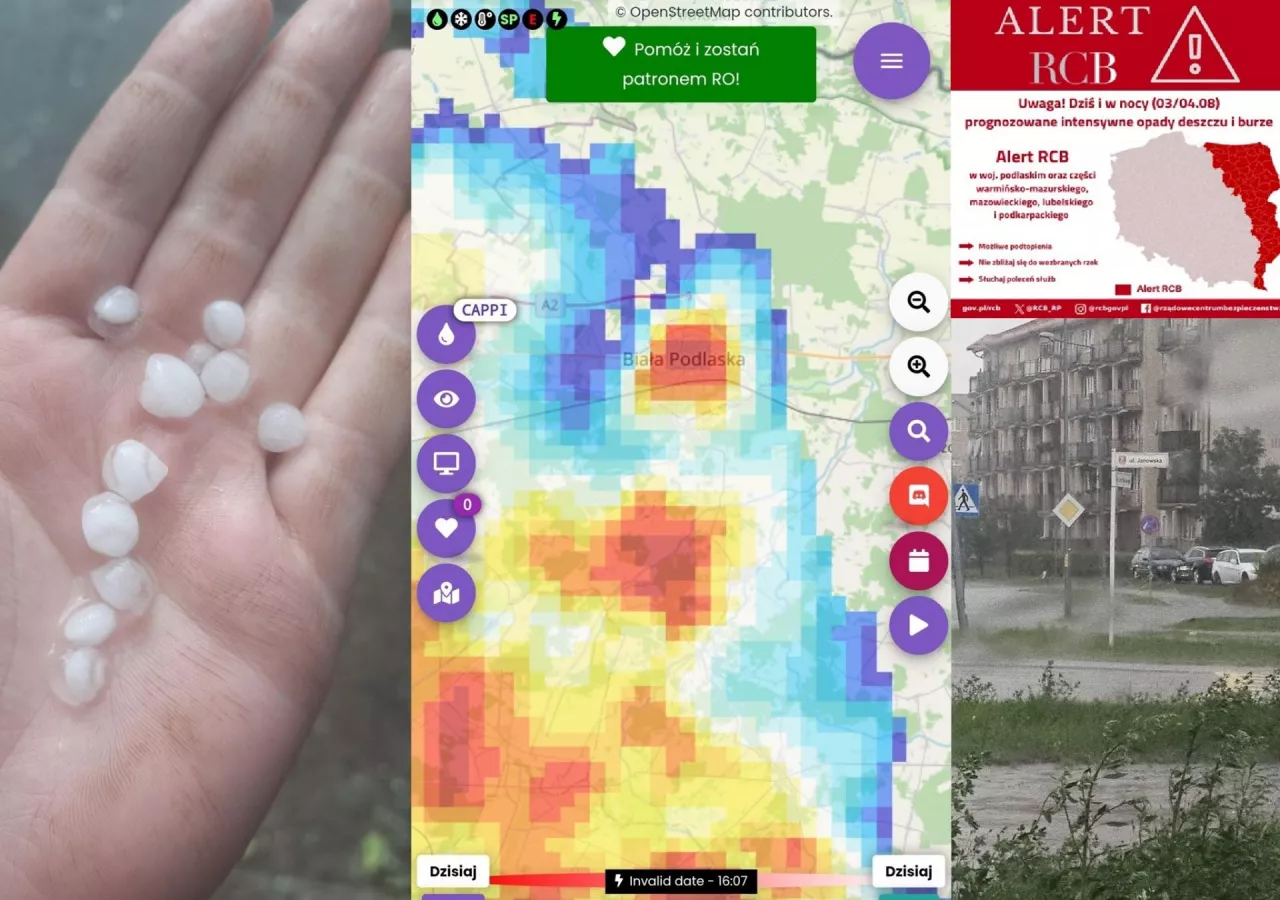 Intensywne burze z ulewnym deszczem, silnym wiatrem i gradem przechodzą w niedziele przez kilka województw 