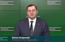 Minister Stefan Krajewski podczas konferencji prasowej w sprawie Mercosur 16 grudnia 2025 r.