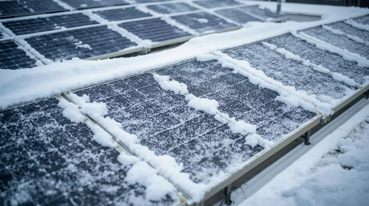Śnieg na panelach fotowoltaicznych. Czy rolnik może go usuwać?