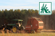 pole, maszyna rolnicza, logo KRUS