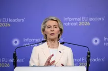 Ursula von der Leyen, przewodnicząca Komisji Europejskiej podczas nieformalnego spotkania przywódców UE, 12.02.2026