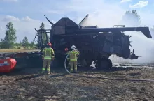 Kombajn spłonął doszczętnie
