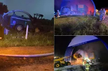 Pożar hali łukowej na Podlasiu