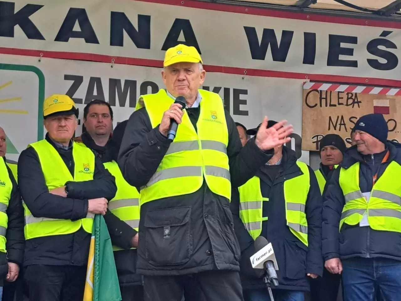 Władysław Serafin, podczas protestu rolników w Zosinie