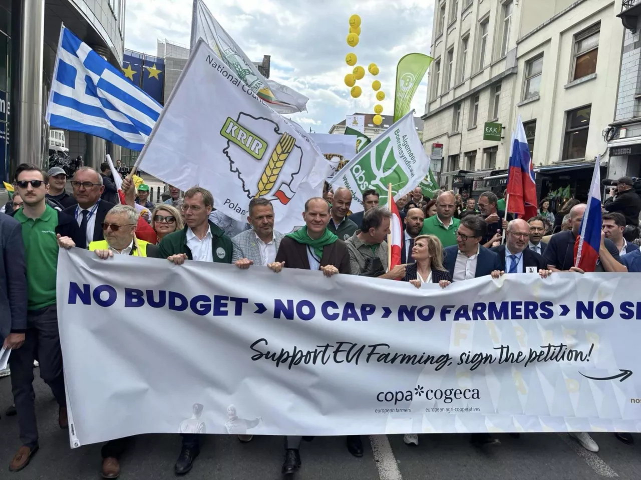Protest rolników w Brukseli. Fot: KRIR