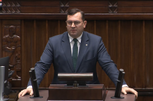 Stefan Krajewski, minister rolnictwa, w Sejmie