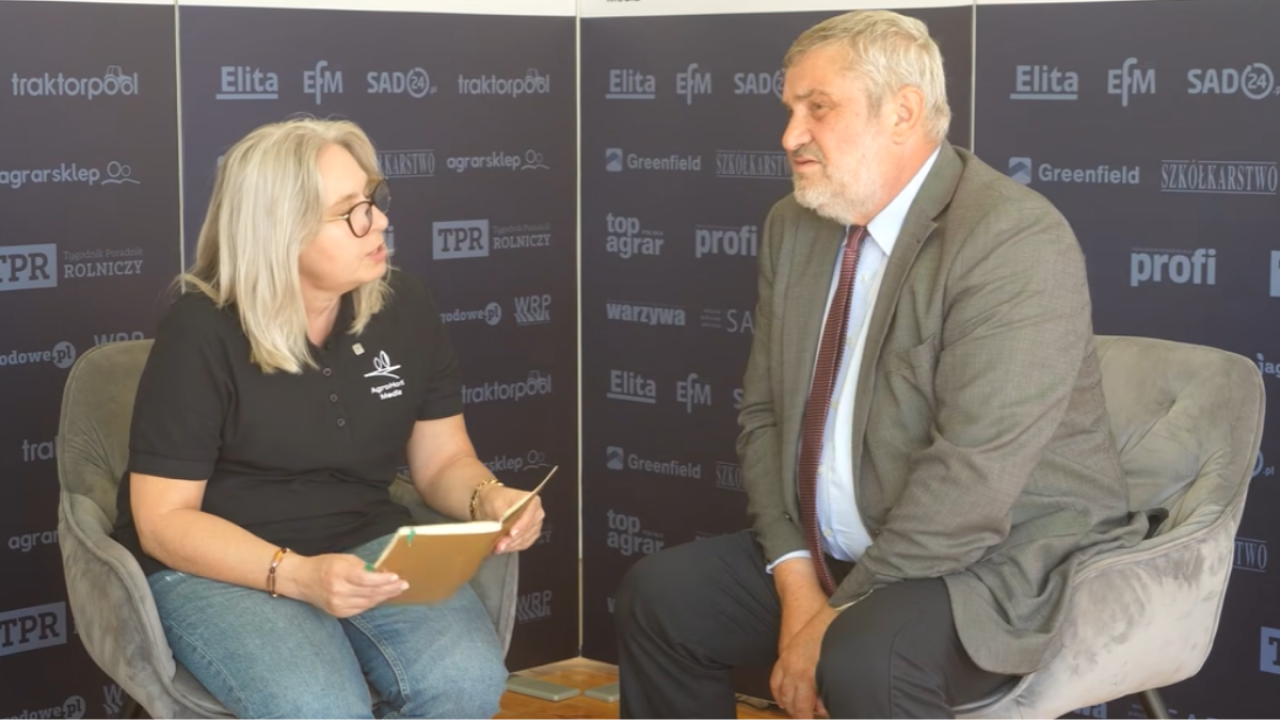 Jan Krzysztof Ardanowski w rozmowie z Agnieszką Kozłowską podczas Agro Show w Bednarach
