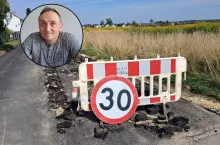 Rolnik zaorał asfalt