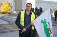 Adrian Wawrzyniak, rzecznik rolniczej Solidarności.