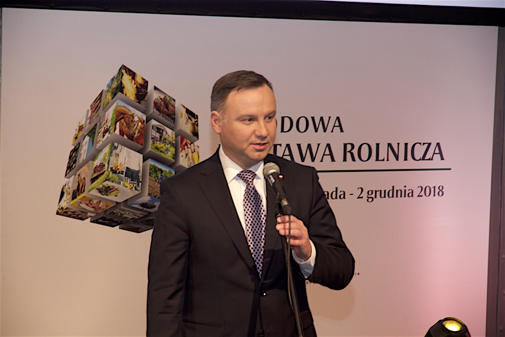Prezydent RP Andrzej Duda podczas otwarcia Narodowej Wystawy Rolniczej w Poznaniu.