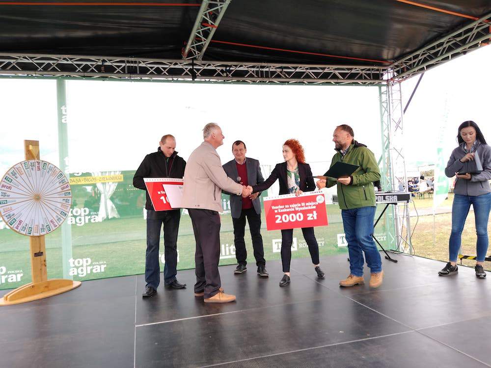II miejsce na podium zajął Damian Gomolla z Leśnicy Opolskiej. wynalazca wykonał rozrzutnik do ziarna mocowany na końcu żmijki.