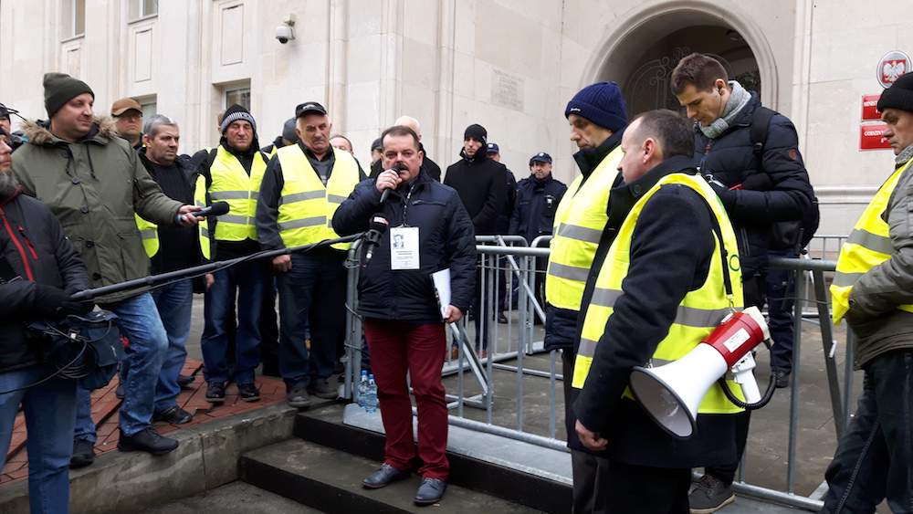 Protest rolników pod ministerstwem rolnictwa.