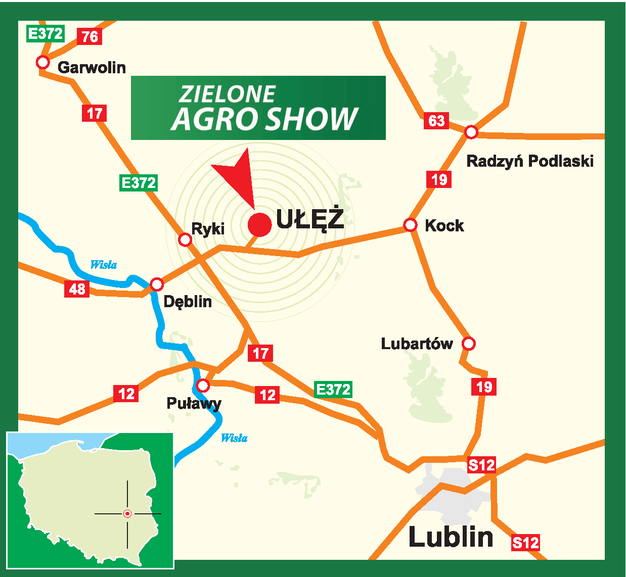 Teren Moto Parku w Ułężu w województwie lubelskim w dniach 4-5 czerwca gościł będzie wystawę Zielone Agro Show.