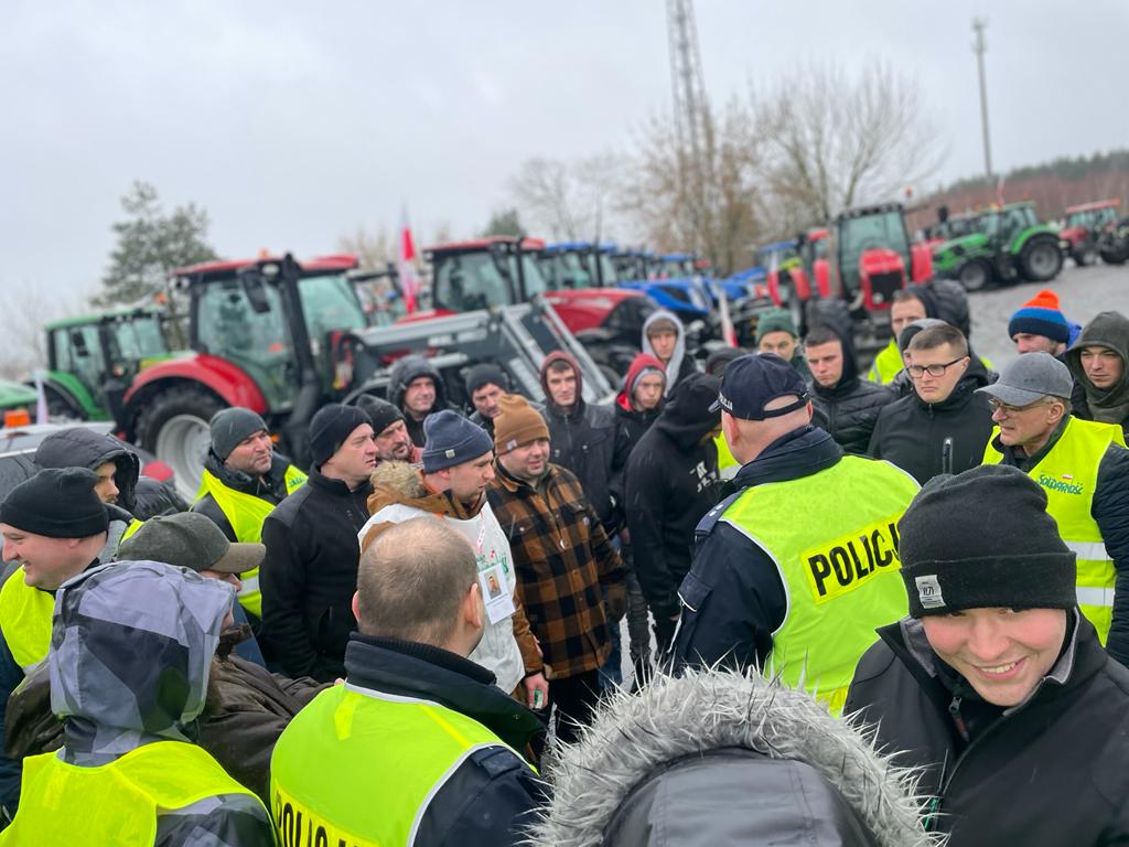 Protest rolników z NSZZ Solidarność RI w woj. zachodniopomorskim - Białogard 3.02.2023 r.