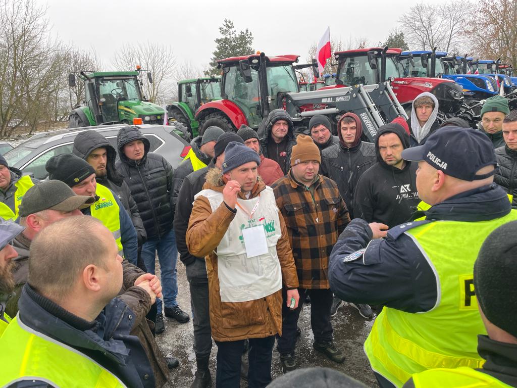 Protest rolników z NSZZ Solidarność RI w woj. zachodniopomorskim - Białogard 3.02.2023 r.
