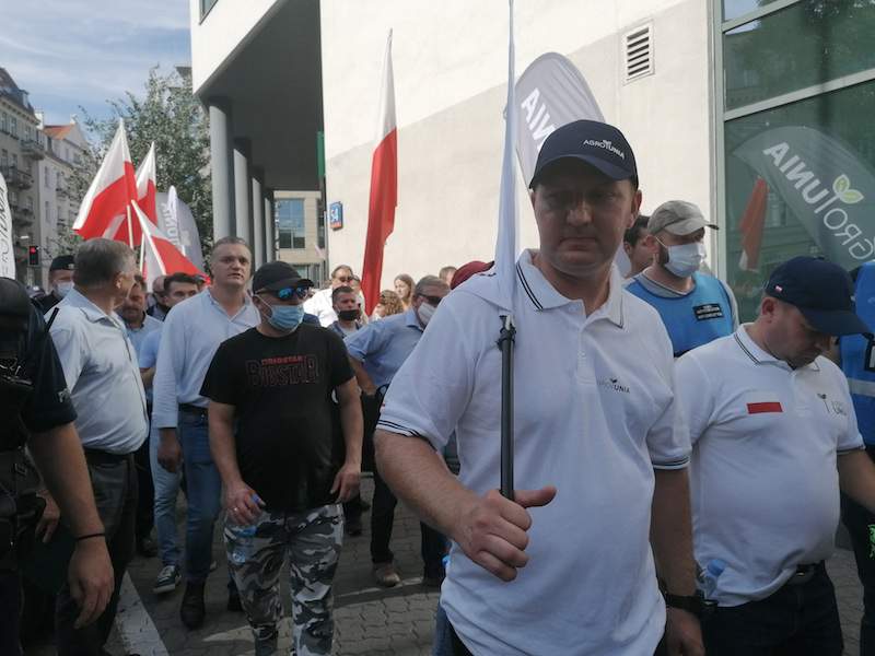Protest rolników pod siedzibą PIS